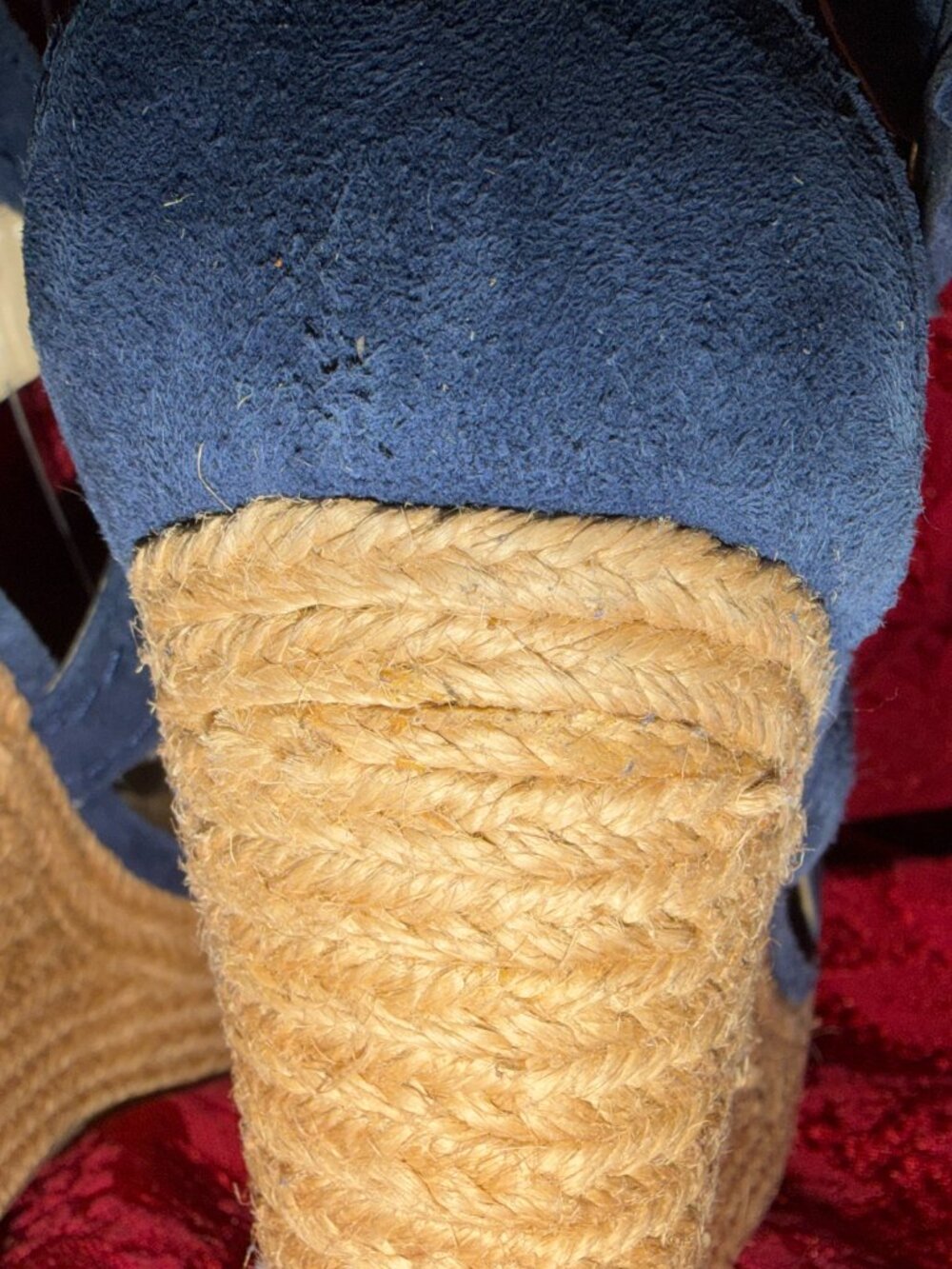 Marc Fisher Haely Blue Espadrille Wedge Sandals Sz 6 - Picture 4 of 14